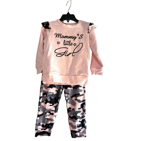 Pat Pat Other - Pat Pat Girls Joggers Pant Set Graphic Pink/Camo Size 3